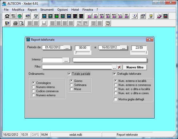 Xedat - interfaccia